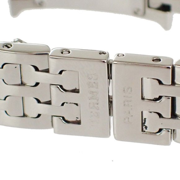 Authentic HERMES H Wristwatch HH1.210 Quartz Stainless Steel Silver Orange main image 9